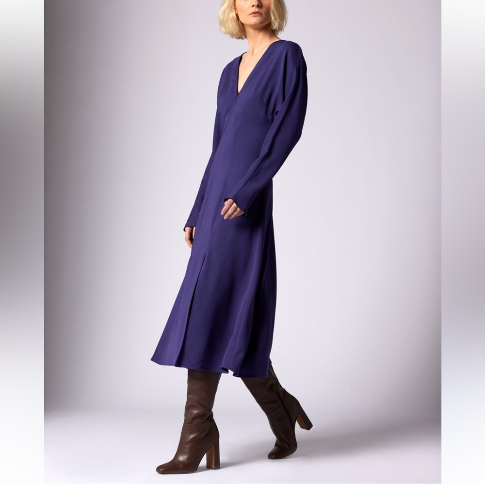 Equipment Elegant Purple Women's Midi Dress - Picture 4 of 4